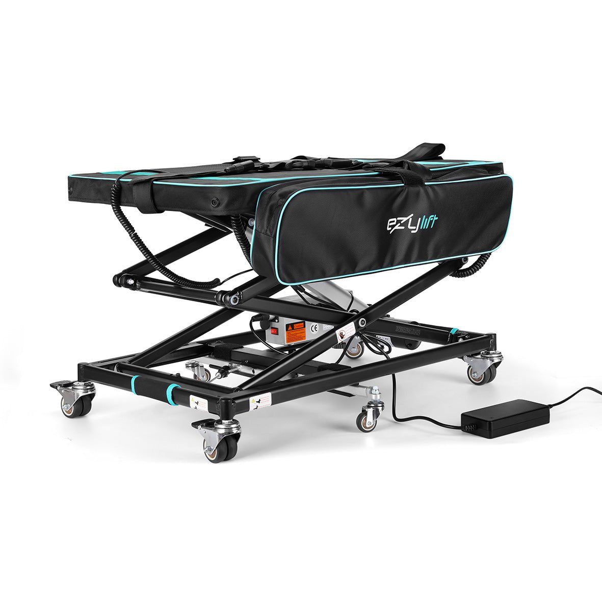 Movinglife EZY LIFT connected to a charger for powered lifting