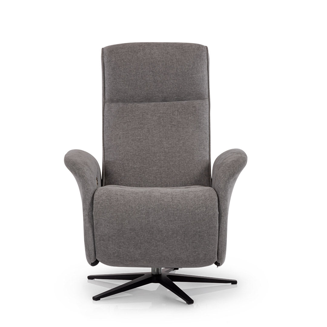Front view of a grey Movinglife EZY COMFORT reclining lift chair