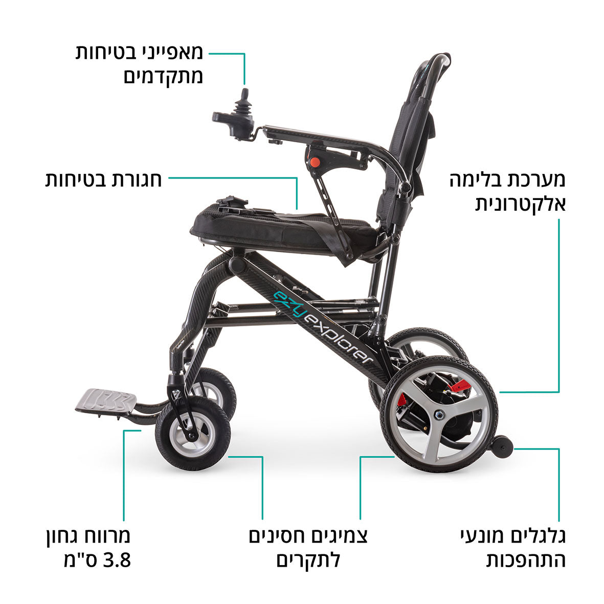 כסא גלגלים חשמלי מתקפל  - נוחות מקסימלית